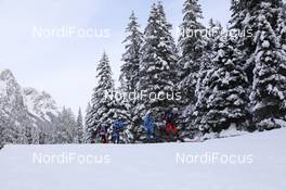 24.01.2021, Antholz, Italy (ITA): Sturla Holm Laegreid (NOR), Quentin Fillon Maillet (FRA), Lukas Hofer (ITA), Johannes Dale (NOR) -  IBU World Cup Biathlon, mass men, Antholz (ITA). www.nordicfocus.com. © Manzoni/NordicFocus. Every downloaded picture is fee-liable.