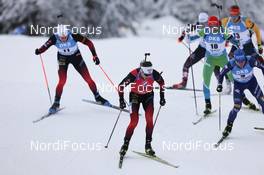 24.01.2021, Antholz, Italy (ITA): Sturla Holm Laegreid (NOR), Lukas Hofer (ITA) -  IBU World Cup Biathlon, mass men, Antholz (ITA). www.nordicfocus.com. © Manzoni/NordicFocus. Every downloaded picture is fee-liable.
