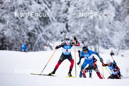 24.01.2021, Antholz, Italy (ITA): Johannes Dale (NOR), Quentin Fillon Maillet (FRA), (l-r) -  IBU World Cup Biathlon, mass men, Antholz (ITA). www.nordicfocus.com. © Manzoni/NordicFocus. Every downloaded picture is fee-liable.
