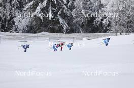 24.01.2021, Antholz, Italy (ITA): Matvey Eliseev (RUS), Tarjei Boe (NOR), Quentin Fillon Maillet (FRA), Emilien Jacquelin (FRA) -  IBU World Cup Biathlon, mass men, Antholz (ITA). www.nordicfocus.com. © Manzoni/NordicFocus. Every downloaded picture is fee-liable.