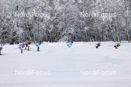 24.01.2021, Antholz, Italy (ITA): Johannes Thingnes Boe (NOR), Johannes Dale (NOR), Emilien Jacquelin (FRA), Quentin Fillon Maillet (FRA), Tarjei Boe (NOR), Matvey Eliseev (RUS) -  IBU World Cup Biathlon, mass men, Antholz (ITA). www.nordicfocus.com. © Manzoni/NordicFocus. Every downloaded picture is fee-liable.