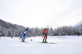 24.01.2021, Antholz, Italy (ITA): Tarjei Boe (NOR), Jeremy Finello (SUI) -  IBU World Cup Biathlon, mass men, Antholz (ITA). www.nordicfocus.com. © Manzoni/NordicFocus. Every downloaded picture is fee-liable.
