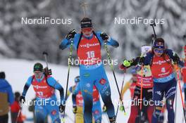 23.01.2021, Antholz, Italy (ITA): Anais Bescond (FRA), Justine Braisaz-Bouchet (FRA), Dorothea Wierer (ITA) -  IBU World Cup Biathlon, mass women, Antholz (ITA). www.nordicfocus.com. © Manzoni/NordicFocus. Every downloaded picture is fee-liable.