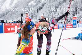 23.01.2021, Antholz, Italy (ITA): Hanna Oeberg (SWE), Lisa Theresa Hauser (AUT), (l-r) -  IBU World Cup Biathlon, mass women, Antholz (ITA). www.nordicfocus.com. © Manzoni/NordicFocus. Every downloaded picture is fee-liable.