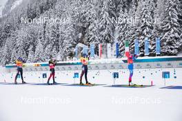 23.01.2021, Antholz, Italy (ITA): Vanessa Hinz (GER), Marte Olsbu Roeiseland (NOR), Franziska Preuss (GER), Evgeniya Pavlova (RUS), (l-r) -  IBU World Cup Biathlon, mass women, Antholz (ITA). www.nordicfocus.com. © Manzoni/NordicFocus. Every downloaded picture is fee-liable.