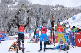 23.01.2021, Antholz, Italy (ITA): Lisa Theresa Hauser (AUT), Julia Simon (FRA), Hanna Oeberg (SWE), (l-r) -  IBU World Cup Biathlon, mass women, Antholz (ITA). www.nordicfocus.com. © Manzoni/NordicFocus. Every downloaded picture is fee-liable.