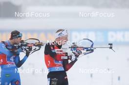23.01.2021, Antholz, Italy (ITA): Johannes Thingnes Boe (NOR), Emilien Jacquelin (FRA) -  IBU World Cup Biathlon, relay men, Antholz (ITA). www.nordicfocus.com. © Manzoni/NordicFocus. Every downloaded picture is fee-liable.