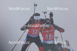 23.01.2021, Antholz, Italy (ITA): Adam Runnalls (CAN), Karol Dombrovski (LTU) -  IBU World Cup Biathlon, relay men, Antholz (ITA). www.nordicfocus.com. © Manzoni/NordicFocus. Every downloaded picture is fee-liable.
