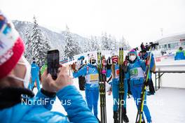 24.01.2021, Antholz, Italy (ITA): Svetlana Mironova (RUS), Evgeniya Pavlova (RUS), Tatiana Akimova (RUS), (l-r) -  IBU World Cup Biathlon, relay women, Antholz (ITA). www.nordicfocus.com. © Manzoni/NordicFocus. Every downloaded picture is fee-liable.