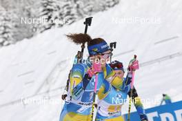 24.01.2021, Antholz, Italy (ITA): Linn Persson (SWE), Hanna Oeberg (SWE) -  IBU World Cup Biathlon, relay women, Antholz (ITA). www.nordicfocus.com. © Manzoni/NordicFocus. Every downloaded picture is fee-liable.