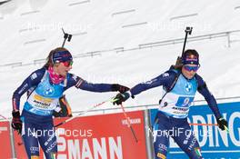 24.01.2021, Antholz, Italy (ITA): Michela Carrara (ITA), Dorothea Wierer (ITA), (l-r) -  IBU World Cup Biathlon, relay women, Antholz (ITA). www.nordicfocus.com. © Manzoni/NordicFocus. Every downloaded picture is fee-liable.
