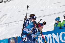 24.01.2021, Antholz, Italy (ITA): Lena Haecki (SUI), Elisa Gasparin (SUI), (l-r) -  IBU World Cup Biathlon, relay women, Antholz (ITA). www.nordicfocus.com. © Manzoni/NordicFocus. Every downloaded picture is fee-liable.