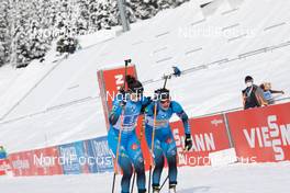 24.01.2021, Antholz, Italy (ITA): Julia Simon (FRA), Justine Braisaz-Bouchet (FRA), (l-r) -  IBU World Cup Biathlon, relay women, Antholz (ITA). www.nordicfocus.com. © Manzoni/NordicFocus. Every downloaded picture is fee-liable.