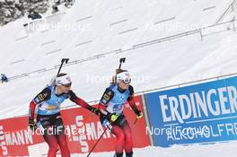 24.01.2021, Antholz, Italy (ITA): Tiril Eckhoff (NOR), Marte Olsbu Roeiseland (NOR) -  IBU World Cup Biathlon, relay women, Antholz (ITA). www.nordicfocus.com. © Manzoni/NordicFocus. Every downloaded picture is fee-liable.