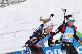 24.01.2021, Antholz, Italy (ITA): Megan Bankes (CAN), Sarah Beaudry (CAN) -  IBU World Cup Biathlon, relay women, Antholz (ITA). www.nordicfocus.com. © Manzoni/NordicFocus. Every downloaded picture is fee-liable.