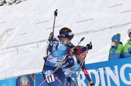 24.01.2021, Antholz, Italy (ITA): Elisa Gasparin (SUI), Lena Haecki (SUI) -  IBU World Cup Biathlon, relay women, Antholz (ITA). www.nordicfocus.com. © Manzoni/NordicFocus. Every downloaded picture is fee-liable.