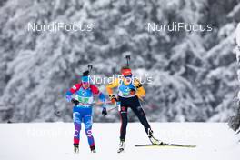 24.01.2021, Antholz, Italy (ITA): Janina Hettich (GER), Tatiana Akimova (RUS), (l-r) -  IBU World Cup Biathlon, relay women, Antholz (ITA). www.nordicfocus.com. © Manzoni/NordicFocus. Every downloaded picture is fee-liable.