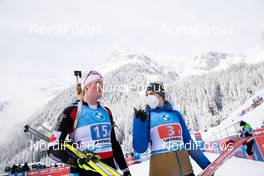24.01.2021, Antholz, Italy (ITA): Sarah Beaudry (CAN), Anais Bescond (FRA), (l-r) -  IBU World Cup Biathlon, relay women, Antholz (ITA). www.nordicfocus.com. © Manzoni/NordicFocus. Every downloaded picture is fee-liable.