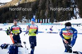 20.01.2021, Antholz, Italy (ITA): Thomas Bormolini (ITA), Lukas Hofer (ITA), Didier Bionaz (ITA) (l-r) -  IBU World Cup Biathlon, training, Antholz (ITA). www.nordicfocus.com. © Manzoni/NordicFocus. Every downloaded picture is fee-liable.