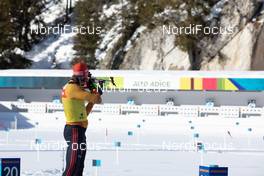 20.01.2021, Antholz, Italy (ITA): Arnd Peiffer (GER) -  IBU World Cup Biathlon, training, Antholz (ITA). www.nordicfocus.com. © Manzoni/NordicFocus. Every downloaded picture is fee-liable.