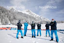 24.01.2021, Antholz, Italy (ITA): Radovan Simocko (SVK), IBU IR, Janis Berzins (LAT), IBU IR, Vlastimil Jakes (CZE), IBU IR, Iwan Melikhov (RUS), IBU IR, Martin Holec (CZE), IBU IR, Borut Nunar (SLO), IBU race director -  IBU World Cup Biathlon, training, Antholz (ITA). www.nordicfocus.com. © Manzoni/NordicFocus. Every downloaded picture is fee-liable.