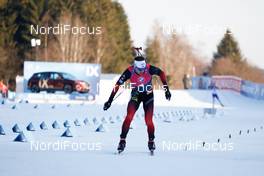 07.03.2021, Nove Mesto, Czech Republic (CZE): Sturla Holm Laegreid (NOR) - IBU World Cup Biathlon, pursuit men, Nove Mesto (CZE). www.nordicfocus.com. © Manzoni/NordicFocus. Every downloaded picture is fee-liable.