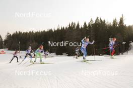 04.03.2021, Nove Mesto, Czech Republic (CZE): Regina Oja (EST), Polona Klemencic (SLO), Suvi Minkkinen (FIN), Ivona Fialkova (SVK), (l-r) - IBU World Cup Biathlon, relay women, Nove Mesto (CZE). www.nordicfocus.com. © Manzoni/NordicFocus. Every downloaded picture is fee-liable.