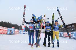 04.03.2021, Nove Mesto, Czech Republic (CZE): Hanna Oeberg (SWE), Linn Persson (SWE), Elvira Oeberg (SWE), (l-r) - IBU World Cup Biathlon, relay women, Nove Mesto (CZE). www.nordicfocus.com. © Manzoni/NordicFocus. Every downloaded picture is fee-liable.
