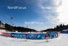 03.03.2021, Nove Mesto, Czech Republic (CZE): Industry Feature: undefined atheltes compete in front of bannerts of the new BMW iX - IBU World Cup Biathlon, training, Nove Mesto (CZE). www.nordicfocus.com. © Manzoni/NordicFocus. Every downloaded picture is fee-liable.
