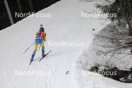 14.03.2021, Nove Mesto, Czech Republic (CZE): Jesper Nelin (SWE) - IBU World Cup Biathlon, relay mixed, Nove Mesto (CZE). www.nordicfocus.com. © Manzoni/NordicFocus. Every downloaded picture is fee-liable.