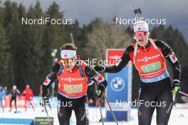 14.03.2021, Nove Mesto, Czech Republic (CZE): Adam Runnalls (CAN), Sarah Beaudry (CAN), (l-r) - IBU World Cup Biathlon, relay mixed, Nove Mesto (CZE). www.nordicfocus.com. © Manzoni/NordicFocus. Every downloaded picture is fee-liable.