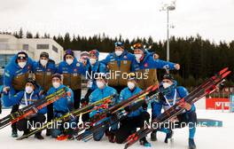 13.03.2021, Nove Mesto, Czech Republic (CZE): Quentin Fillon Maillet (FRA), Emilien Claude (FRA), Fabien Claude (FRA), Antonin Guigonnat (FRA), Emilien Jacquelin (FRA), (l-r) - IBU World Cup Biathlon, pursuit men, Nove Mesto (CZE). www.nordicfocus.com. © Manzoni/NordicFocus. Every downloaded picture is fee-liable.