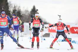 14.03.2021, Nove Mesto, Czech Republic (CZE): Christian Gow (CAN), Emma Lunder (CAN), (l-r) - IBU World Cup Biathlon, single mixed relay, Nove Mesto (CZE). www.nordicfocus.com. © Manzoni/NordicFocus. Every downloaded picture is fee-liable.