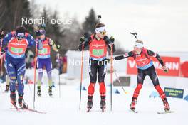 14.03.2021, Nove Mesto, Czech Republic (CZE): Christian Gow (CAN), Emma Lunder (CAN), (l-r) - IBU World Cup Biathlon, single mixed relay, Nove Mesto (CZE). www.nordicfocus.com. © Manzoni/NordicFocus. Every downloaded picture is fee-liable.