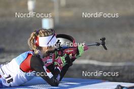 12.03.2021, Nove Mesto, Czech Republic (CZE): Emma Lunder (CAN) - IBU World Cup Biathlon, sprint women, Nove Mesto (CZE). www.nordicfocus.com. © Manzoni/NordicFocus. Every downloaded picture is fee-liable.