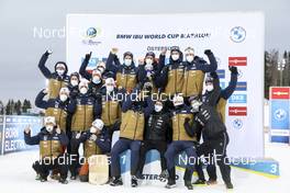 18.03.2021, Oestersund, Sweden, (SWE): Team Norway  - IBU World Cup Biathlon, cups, Oestersund (SWE). www.nordicfocus.com. © Manzoni/NordicFocus. Every downloaded picture is fee-liable.