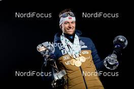 21.03.2021, Oestersund, Sweden, (SWE): Sturla Holm Laegreid (NOR) - IBU World Cup Biathlon, cups, Oestersund (SWE). www.nordicfocus.com. © Manzoni/NordicFocus. Every downloaded picture is fee-liable.