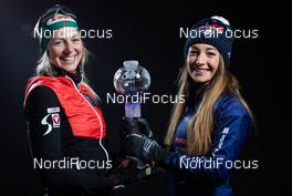 18.03.2021, Oestersund, Sweden, (SWE): Lisa Theresa Hauser (AUT), Dorothea Wierer (ITA), (l-r) - IBU World Cup Biathlon, cups, Oestersund (SWE). www.nordicfocus.com. © Manzoni/NordicFocus. Every downloaded picture is fee-liable.