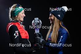 18.03.2021, Oestersund, Sweden, (SWE): Lisa Theresa Hauser (AUT), Dorothea Wierer (ITA), (l-r) - IBU World Cup Biathlon, cups, Oestersund (SWE). www.nordicfocus.com. © Manzoni/NordicFocus. Every downloaded picture is fee-liable.