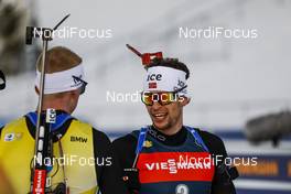 21.03.2021, Oestersund, Sweden, (SWE): Johannes Thingnes Boe (NOR), Sturla Holm Laegreid (NOR), (l-r) - IBU World Cup Biathlon, mass men, Oestersund (SWE). www.nordicfocus.com. © Manzoni/NordicFocus. Every downloaded picture is fee-liable.