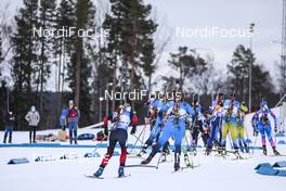 21.03.2021, Oestersund, Sweden, (SWE): Event Feature: Group of skier - IBU World Cup Biathlon, mass women, Oestersund (SWE). www.nordicfocus.com. © Manzoni/NordicFocus. Every downloaded picture is fee-liable.