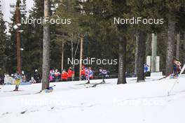 21.03.2021, Oestersund, Sweden, (SWE): Yuliia Dzhima (UKR), Karoline Offigstad Knotten (NOR), Janina Hettich (ER), (l-r) - IBU World Cup Biathlon, mass women, Oestersund (SWE). www.nordicfocus.com. © Manzoni/NordicFocus. Every downloaded picture is fee-liable.