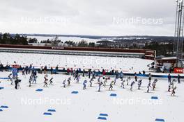 21.03.2021, Oestersund, Sweden, (SWE): Event Feature: Start of the race - IBU World Cup Biathlon, mass women, Oestersund (SWE). www.nordicfocus.com. © Manzoni/NordicFocus. Every downloaded picture is fee-liable.