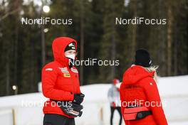 21.03.2021, Oestersund, Sweden, (SWE): Selina Gasparin (SUI), Elisa Gasparin (SUI), (l-r) - IBU World Cup Biathlon, mass women, Oestersund (SWE). www.nordicfocus.com. © Manzoni/NordicFocus. Every downloaded picture is fee-liable.