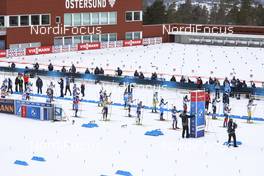 21.03.2021, Oestersund, Sweden, (SWE): Event Feature: Start of the race - IBU World Cup Biathlon, mass women, Oestersund (SWE). www.nordicfocus.com. © Manzoni/NordicFocus. Every downloaded picture is fee-liable.