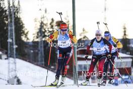 21.03.2021, Oestersund, Sweden, (SWE): Janina Hettich (ER), Emilie Aagheim Kalkenberg (NOR), (l-r) - IBU World Cup Biathlon, mass women, Oestersund (SWE). www.nordicfocus.com. © Manzoni/NordicFocus. Every downloaded picture is fee-liable.