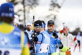 20.03.2021, Oestersund, Sweden, (SWE): Simon Desthieux (FRA), Antonin Guigonnat (FRA), (l-r) - IBU World Cup Biathlon, pursuit men, Oestersund (SWE). www.nordicfocus.com. © Manzoni/NordicFocus. Every downloaded picture is fee-liable.