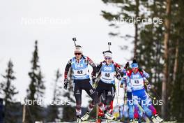 20.03.2021, Oestersund, Sweden, (SWE): Julia Schwaiger (AUT), Dunja Zdouc (AUT), (l-r) - IBU World Cup Biathlon, pursuit women, Oestersund (SWE). www.nordicfocus.com. © Manzoni/NordicFocus. Every downloaded picture is fee-liable.