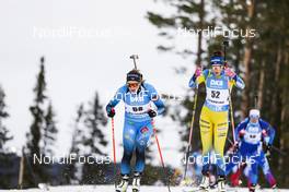 20.03.2021, Oestersund, Sweden, (SWE): Hanna Oeberg (SWE), Justine Braisaz-Bouchet (FRA), (l-r) - IBU World Cup Biathlon, pursuit women, Oestersund (SWE). www.nordicfocus.com. © Manzoni/NordicFocus. Every downloaded picture is fee-liable.
