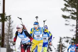 20.03.2021, Oestersund, Sweden, (SWE): Stina Nilsson (SWE), Elena Kruchinkina (BLR), (l-r) - IBU World Cup Biathlon, pursuit women, Oestersund (SWE). www.nordicfocus.com. © Manzoni/NordicFocus. Every downloaded picture is fee-liable.